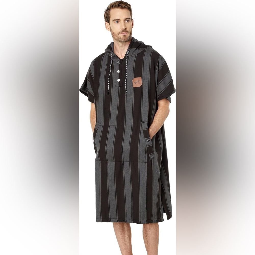 3607 Slowtide Baja Stripe Fouta Hooded Changing Poncho L-XL